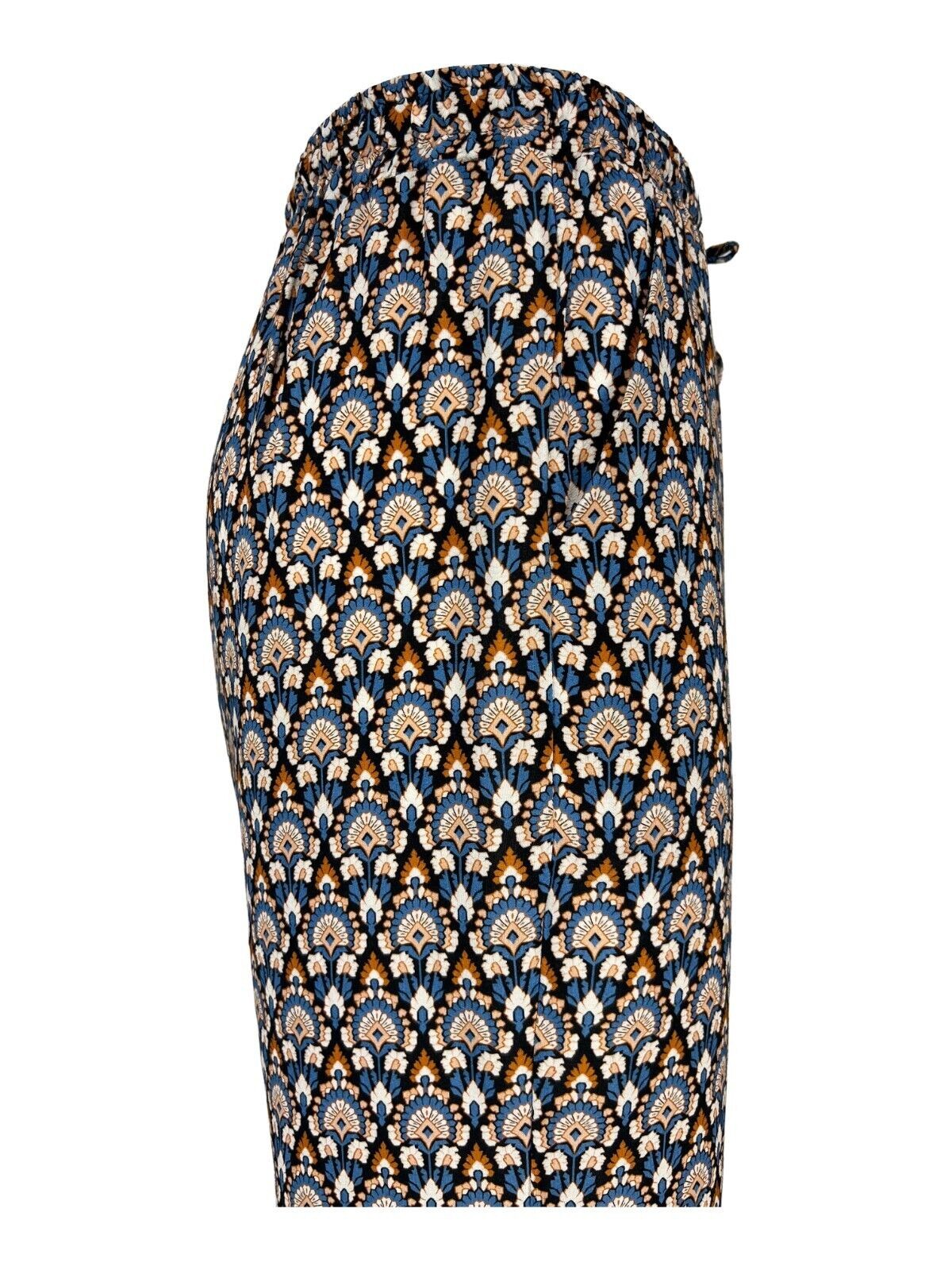 LA FEE MARABOUTEE pantalone donna palazzo celeste/arancio FD-PA-BACCHIA -T 100% viscosa MADE IN ITALY