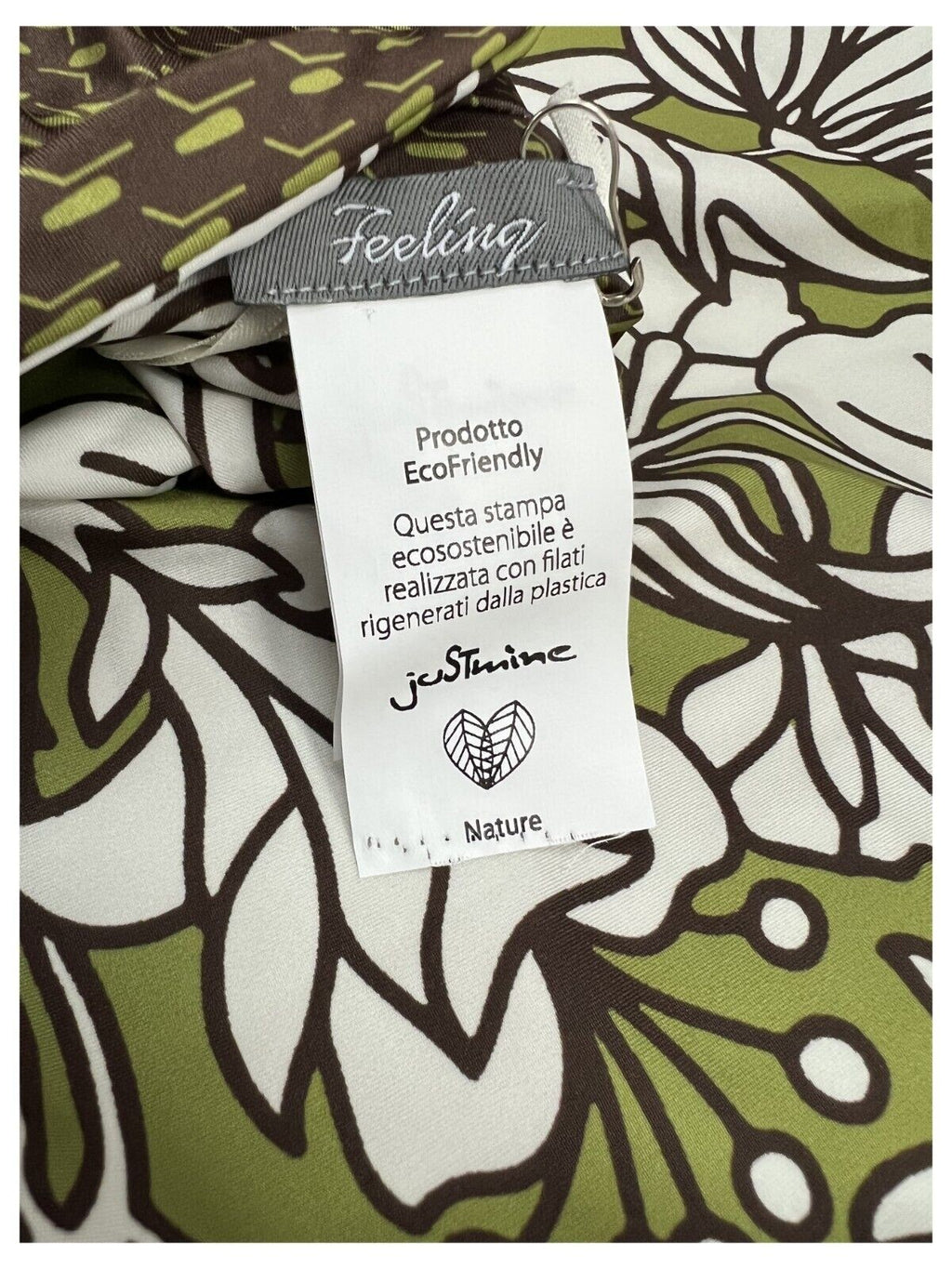 FEELING by JUSTMINE costume intero donna verde/marrone/panna A784C6008 HIBISCUS MADE IN ITALY