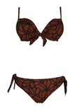 FEELING by JUSTMINE bikini donna push-up rust/black B28296000 LIBERTY SHINY MADE IN ITALY