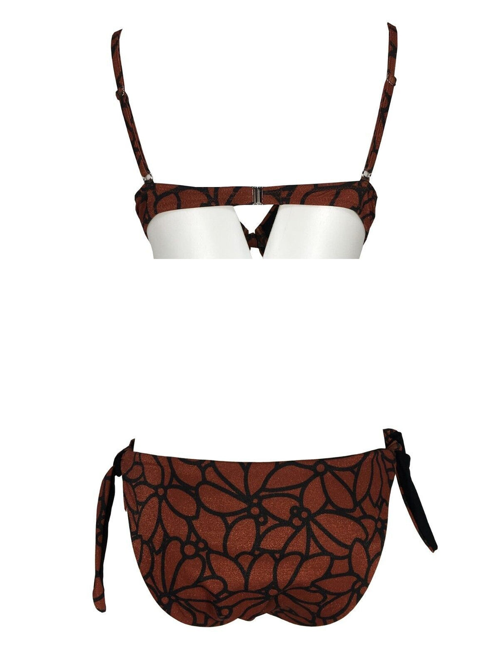 FEELING by JUSTMINE bikini donna push-up rust/black B28296000 LIBERTY SHINY MADE IN ITALY