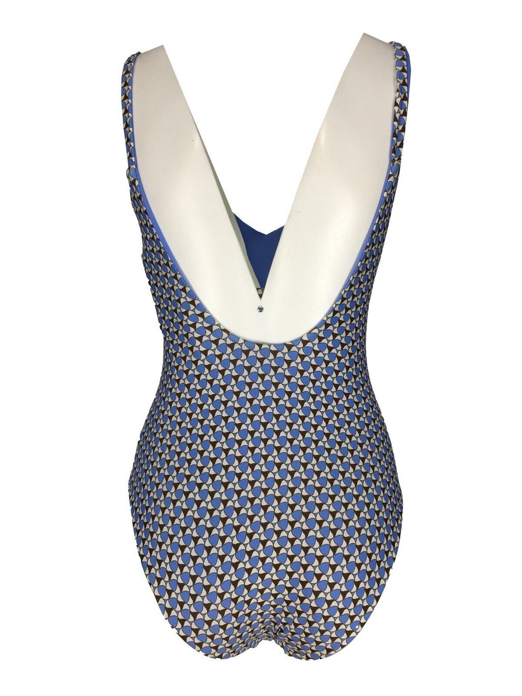 FEELING by JUSTMINE costume intero donna sky/brown art A784C6010 GEOFLOWER MADE IN ITALY