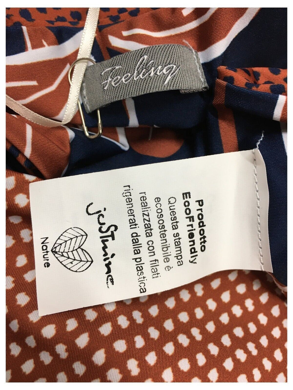 FEELING by JUSTMINE bikini donna double-face coccio/navy art R512C681 TULIPES MADE IN ITALY