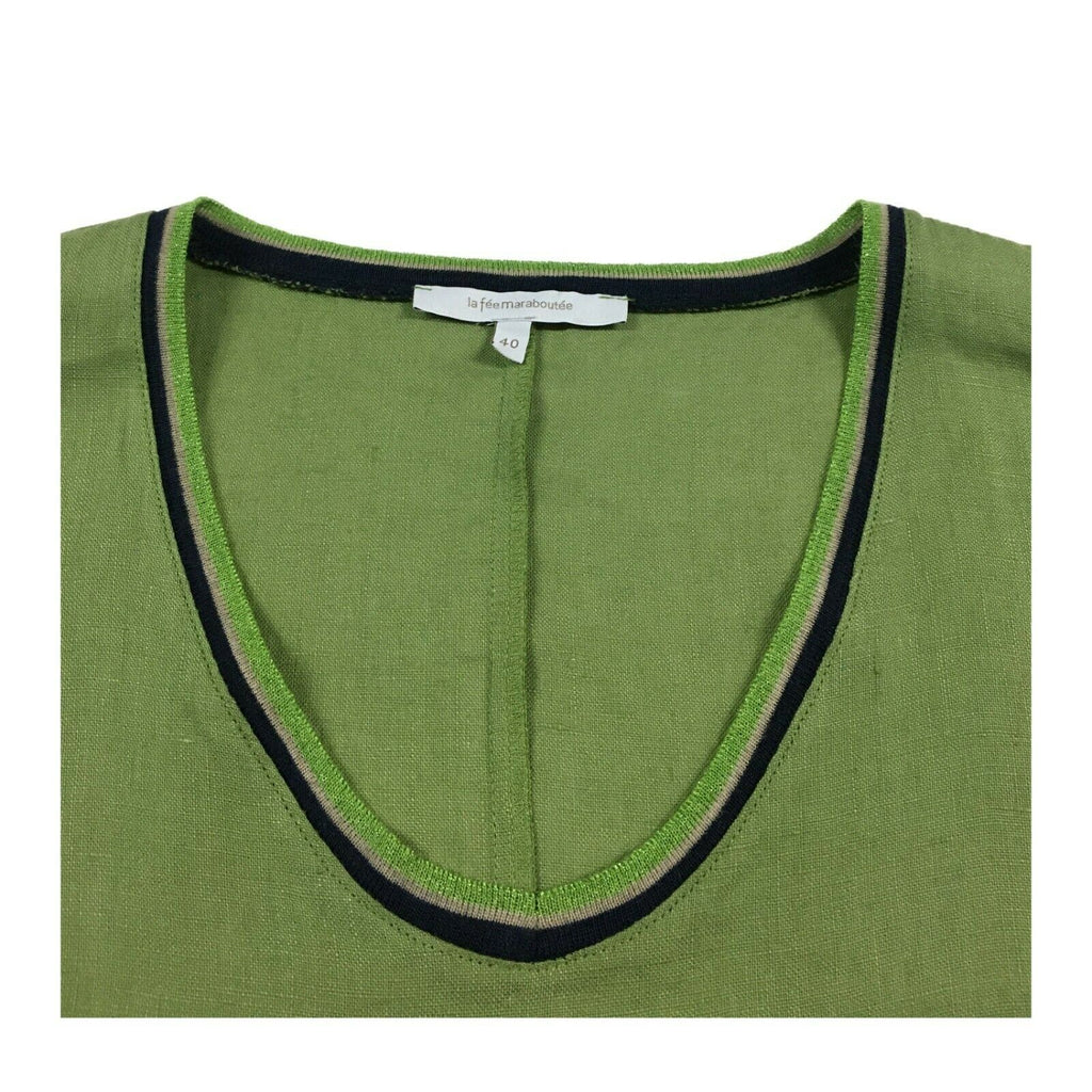 LA FEE MARABOUTEE Abito donna senza manica mod FC3347 100% lino MADE IN ITALY