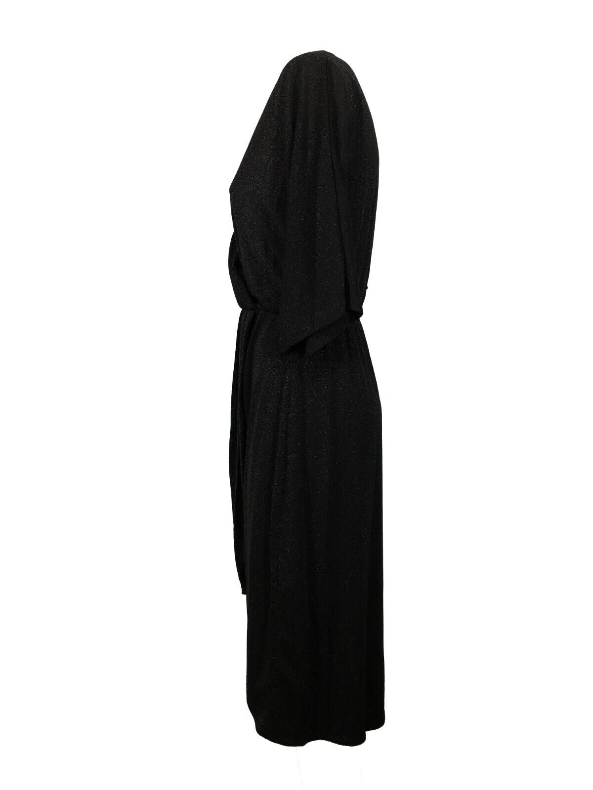 BE LIMOUSINE abito donna incrociato davanti jersey nero lurex art LEONE LV306LU MADE IN ITALY