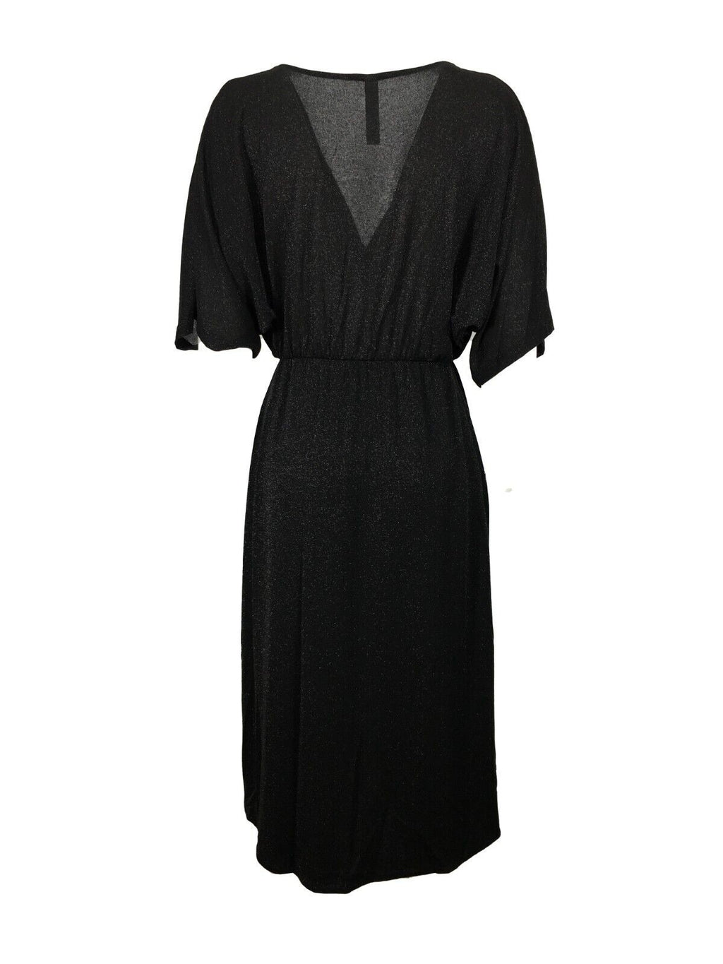 BE LIMOUSINE abito donna incrociato davanti jersey nero lurex art LEONE LV306LU MADE IN ITALY