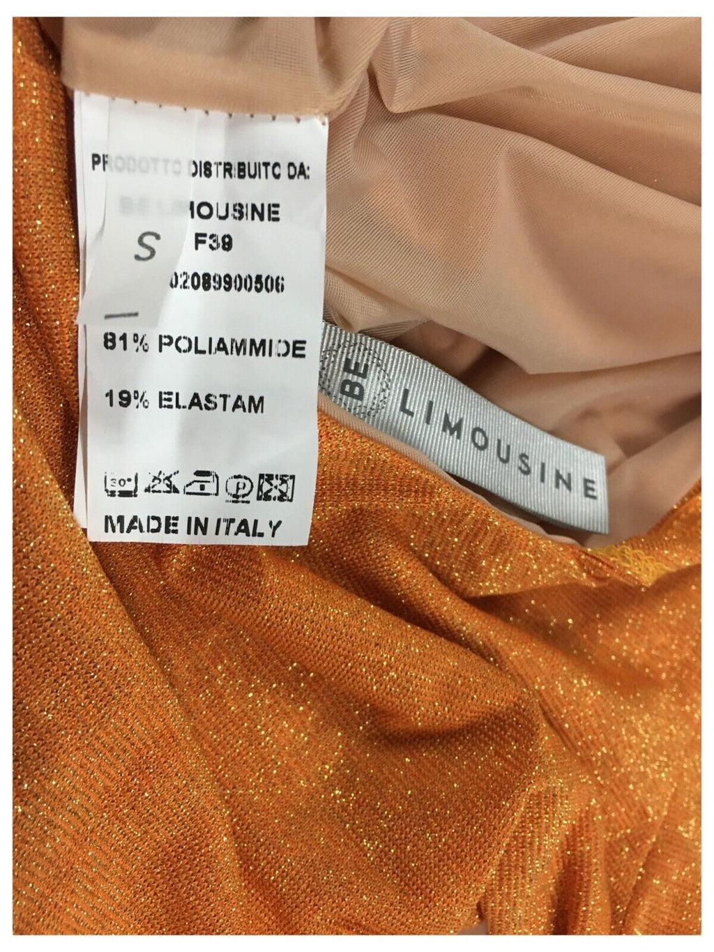 BE LIMOUSINE costume donna intero con rouches lurex art PANAREA SC372LU MADE IN ITALY