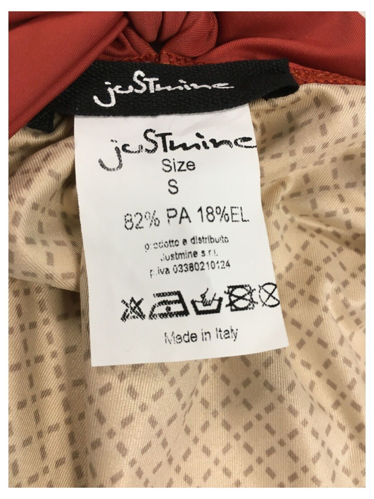 JUSTMINE bikini donna fascia foderato colore mattone BW28378018 ALLWAYS MADE IN ITALY