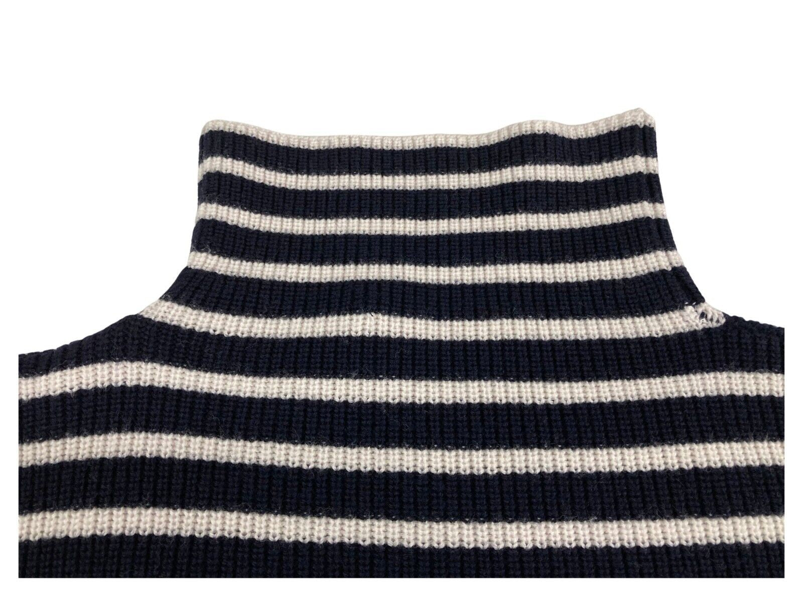 ANNA SERAVALLI maglia donna blu righe panna art S1080 100% lana merinos LANA GATTO MADE IN ITALY