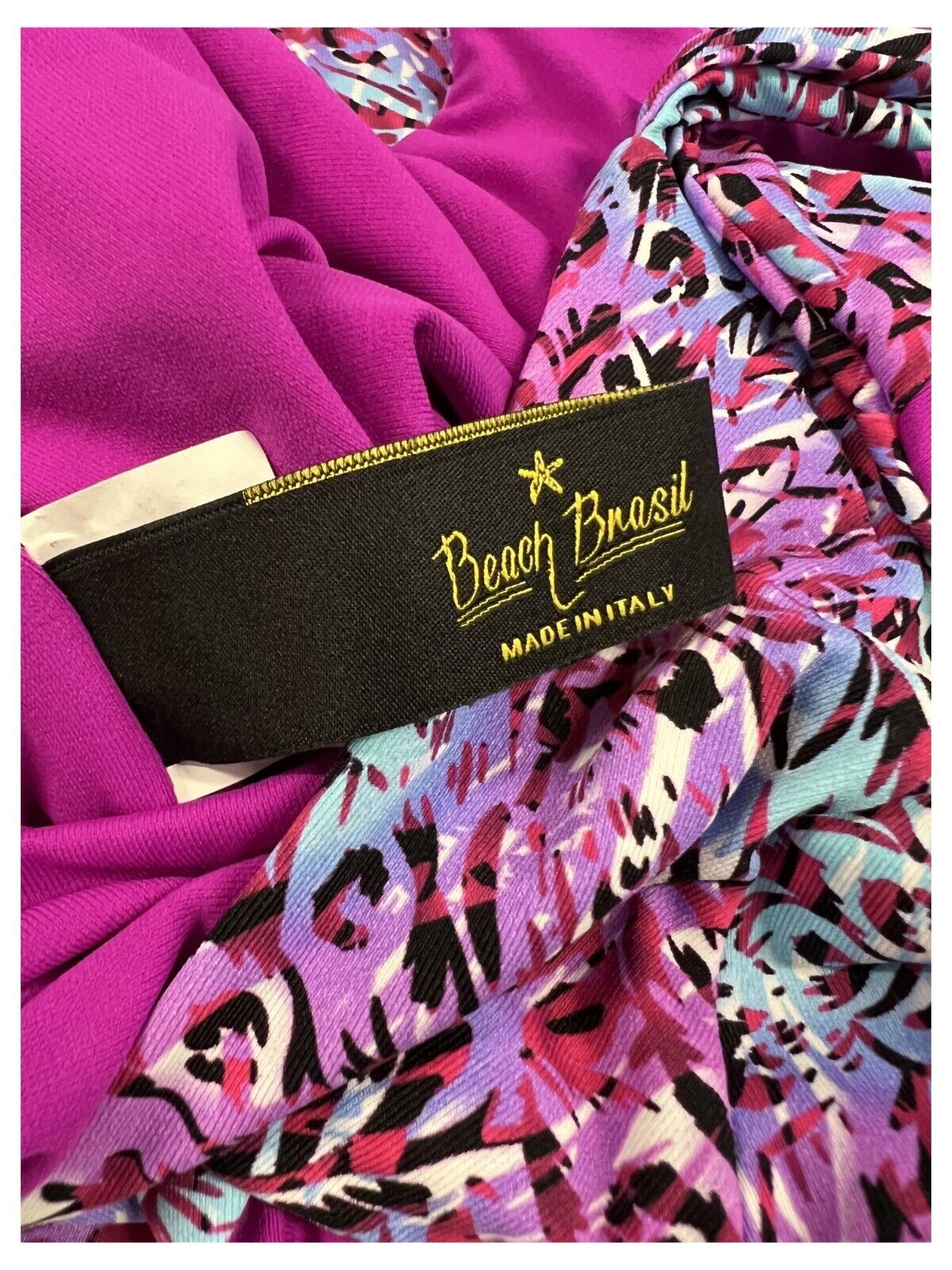 BEACH BRASIL costume donna intero fantasia fuxia 43-6316 MADE IN ITALY