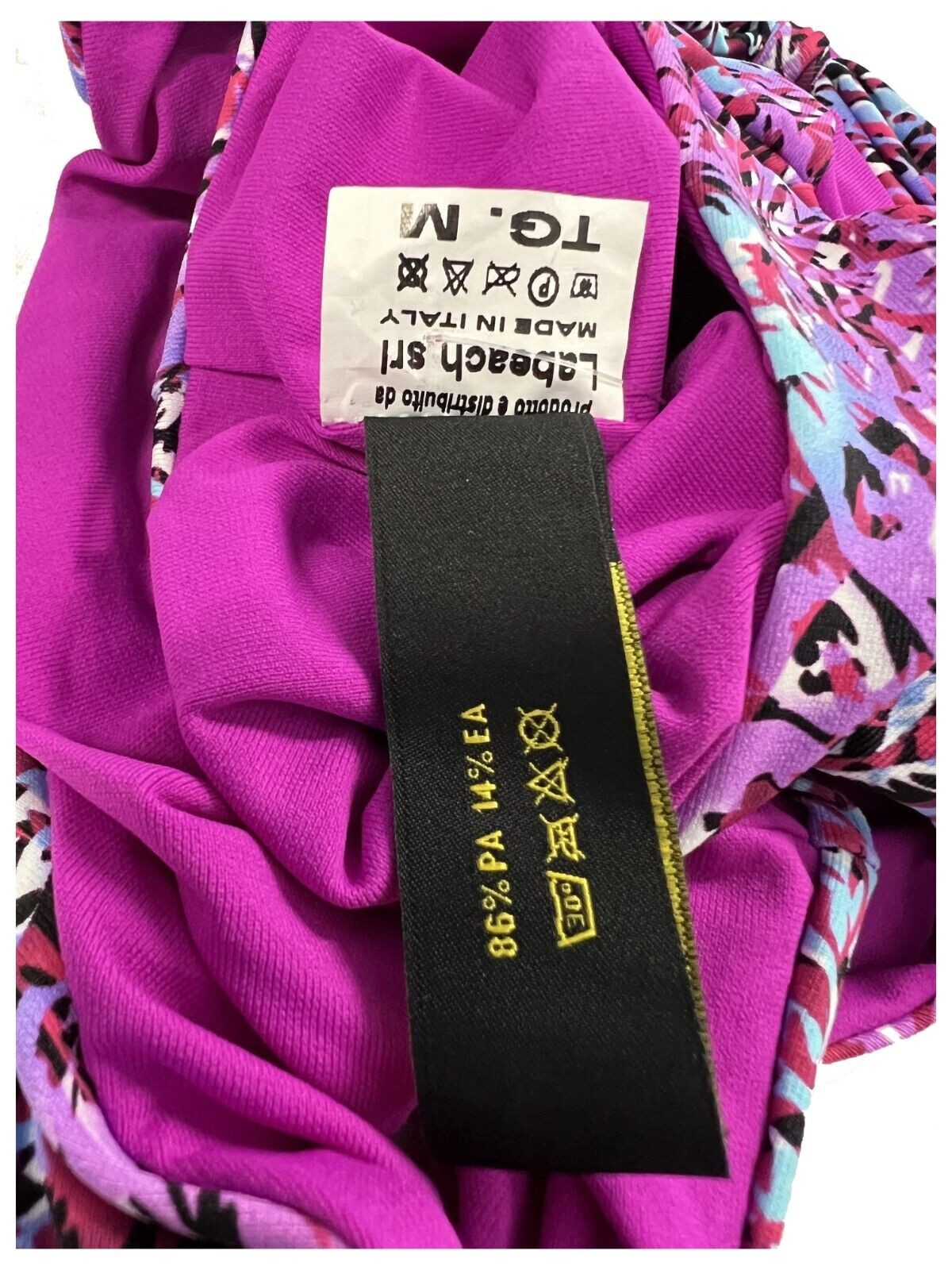 BEACH BRASIL costume donna intero fantasia fuxia 43-6316 MADE IN ITALY