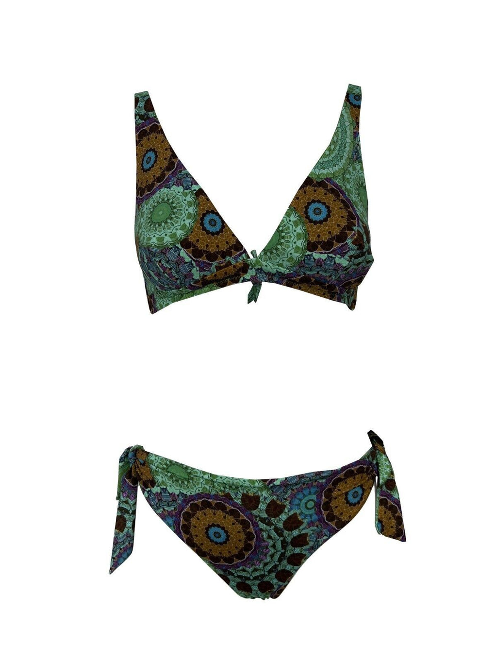 BEACH BRASIL bikini donna triangolo fantasia verde art 40-6301 A MADE IN ITALY