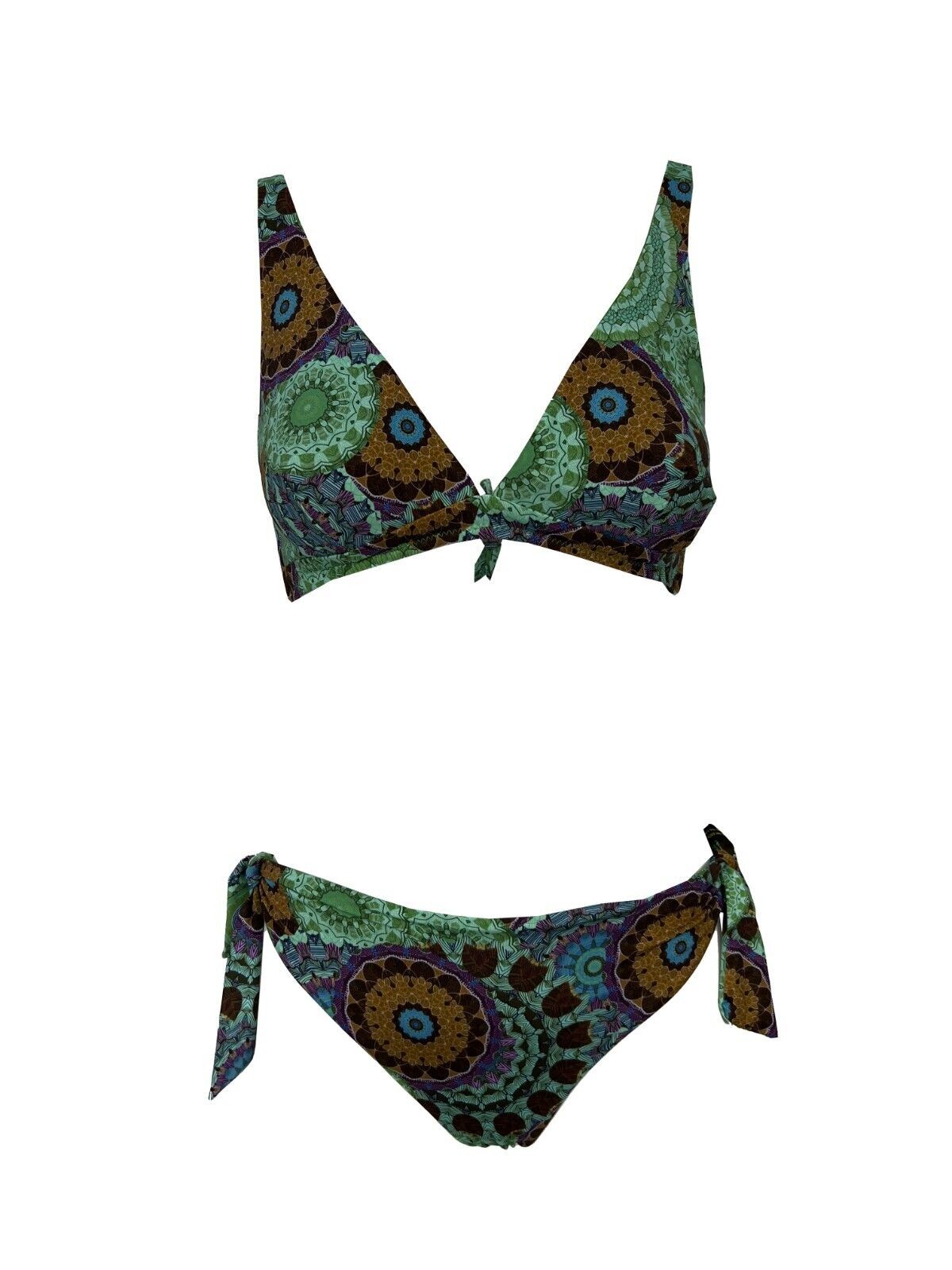 BEACH BRASIL bikini donna triangolo fantasia verde art 40-6301 A MADE IN ITALY