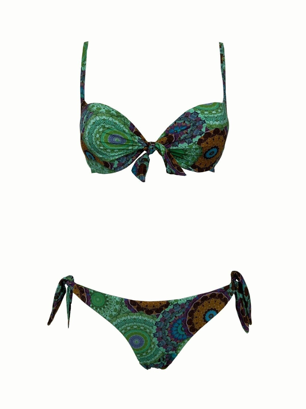 BEACH BRASIL bikini donna foderato fantasia verde art 40-6025L MADE IN ITALY