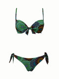 BEACH BRASIL bikini donna foderato fantasia verde art 40-6025L MADE IN ITALY