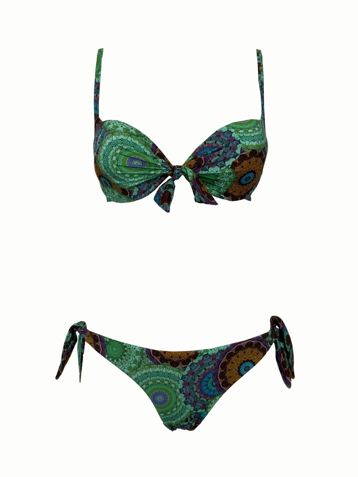 BEACH BRASIL bikini donna foderato fantasia verde art 40-6025L MADE IN ITALY