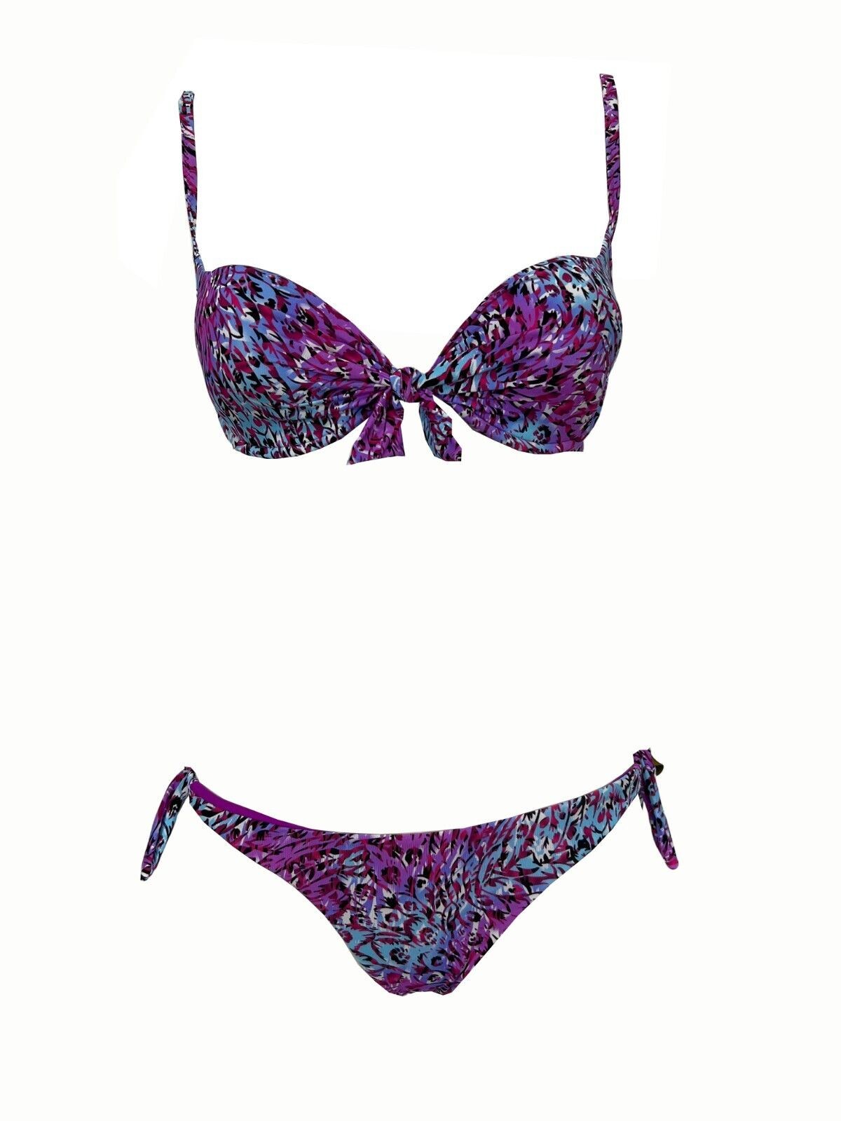 BEACH BRASIL bikini donna foderato fantasia fuxia art 43-6025L MADE IN ITALY