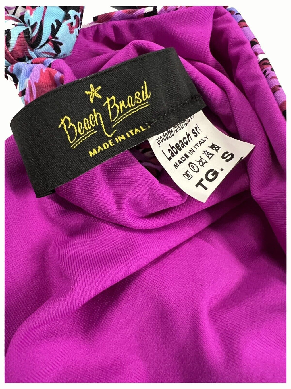 BEACH BRASIL bikini donna foderato fantasia fuxia art 43-6025L MADE IN ITALY