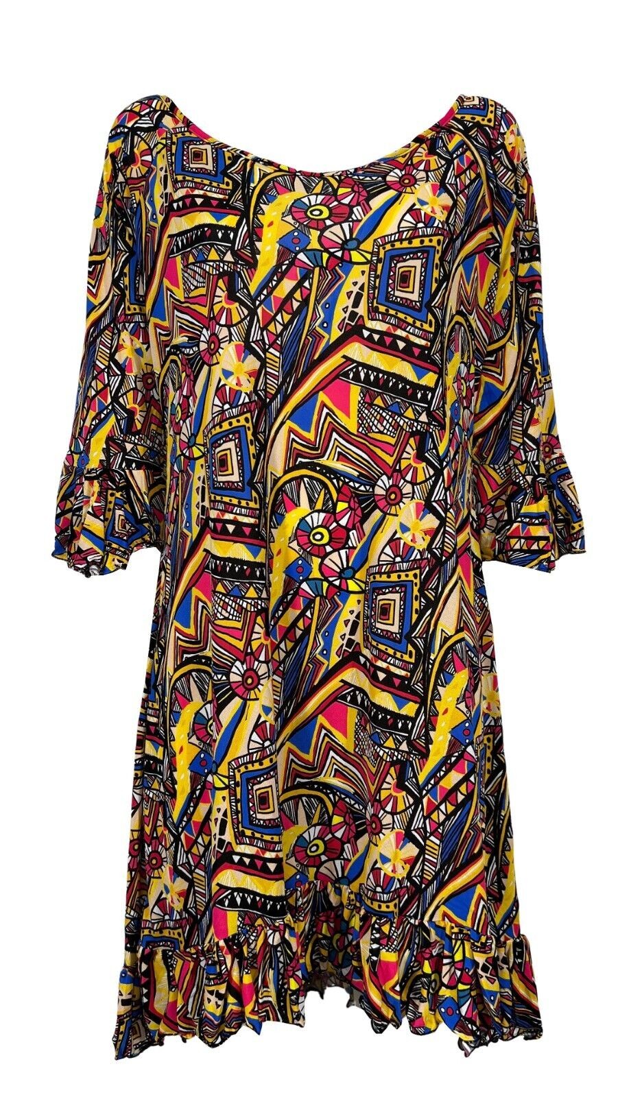 BEACH BRASIL copricostume fantasia nero/giallo/corallo art 144 7993 MADE IN ITALY