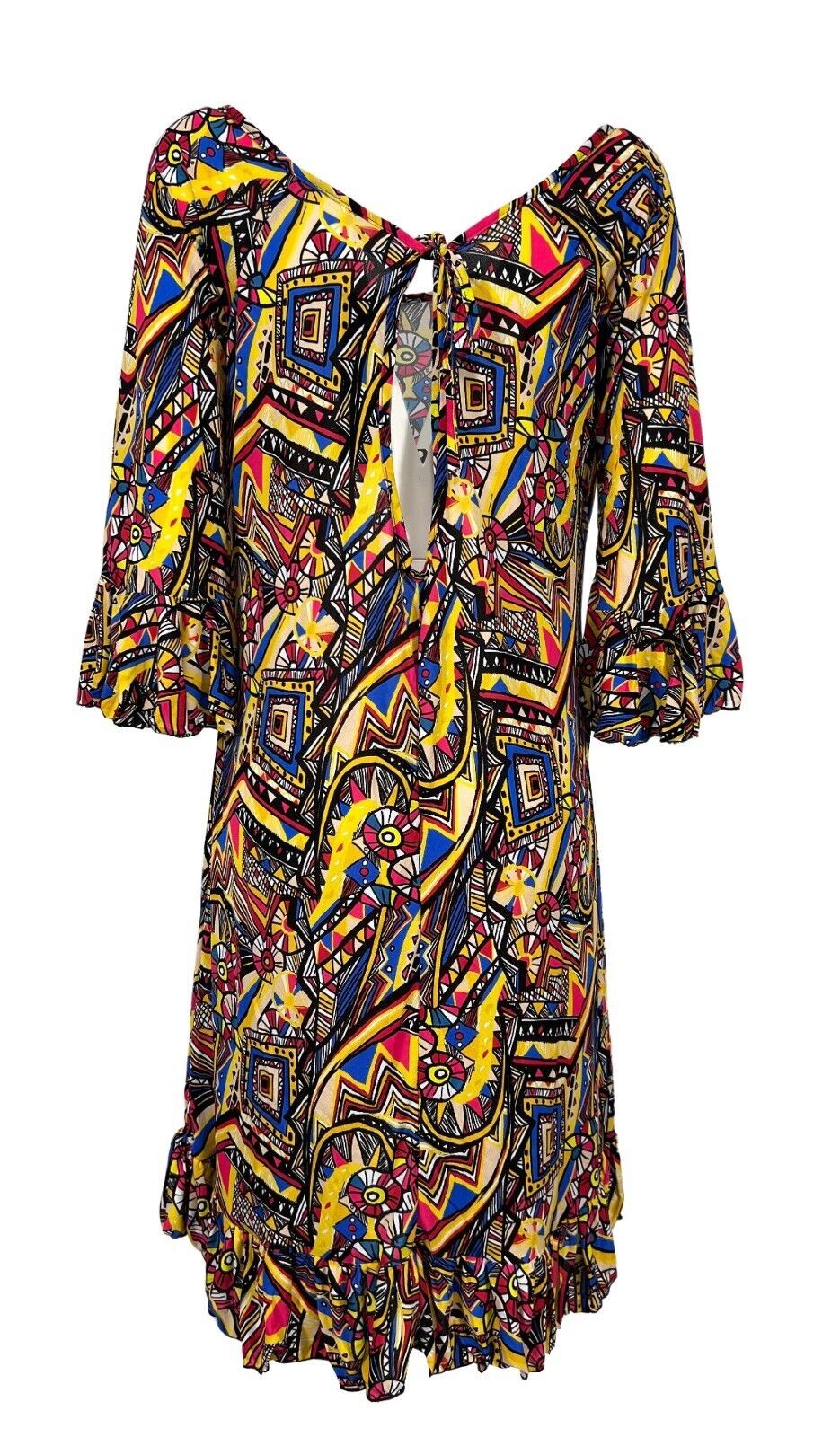 BEACH BRASIL copricostume fantasia nero/giallo/corallo art 144 7993 MADE IN ITALY