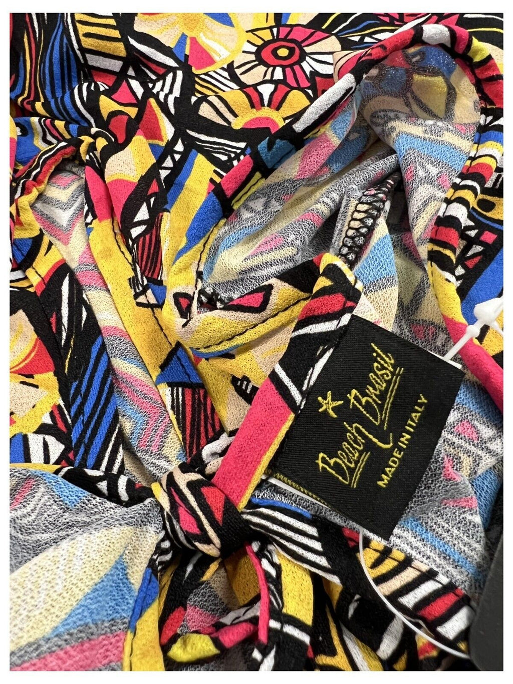 BEACH BRASIL copricostume fantasia nero/giallo/corallo art 144 7993 MADE IN ITALY