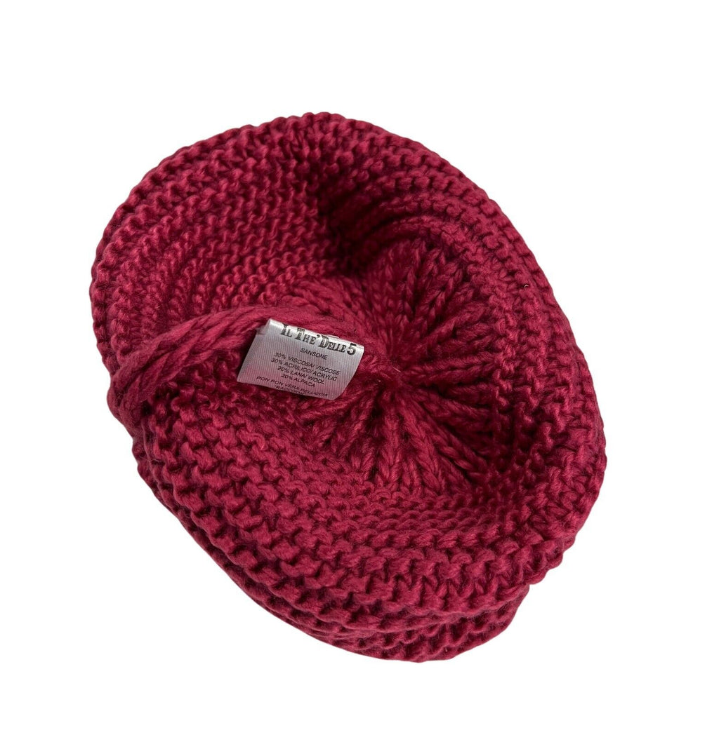 IL THE DELLE 5 cappello donna lana con pon pon in pelliccia M/SANSONE 715