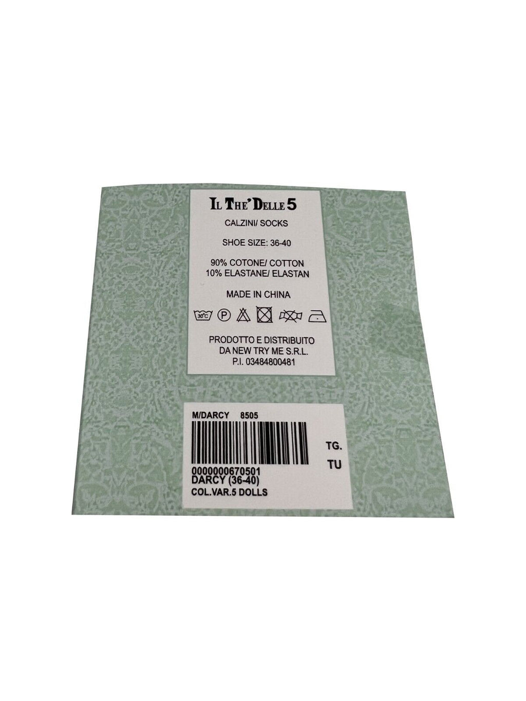 IL THE DELLE 5 calzino donna fantasia M/DARCY 90% cotone 10% elastan Tg. Unica 36/40