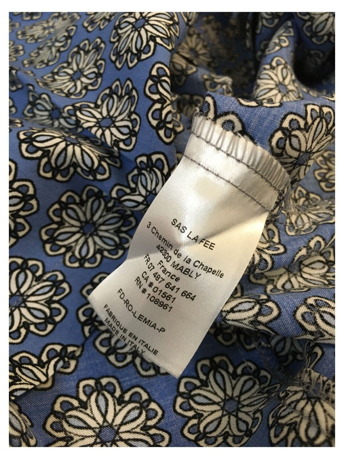 LA FEE MARABOUTEE abito donna fantasia celeste FD-RO-LEMIA 100% viscosa MADE IN ITALY