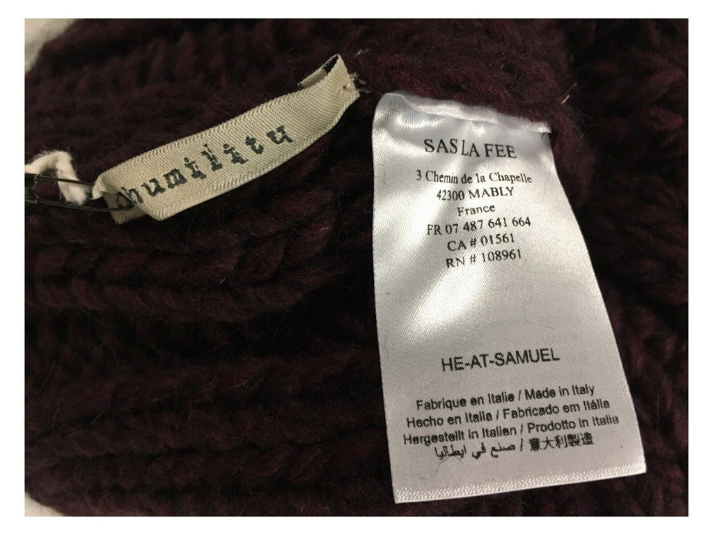 HUMILITY cappello donna a trecce con pon pon HE-AT-SAMUEL MADE IN ITALY