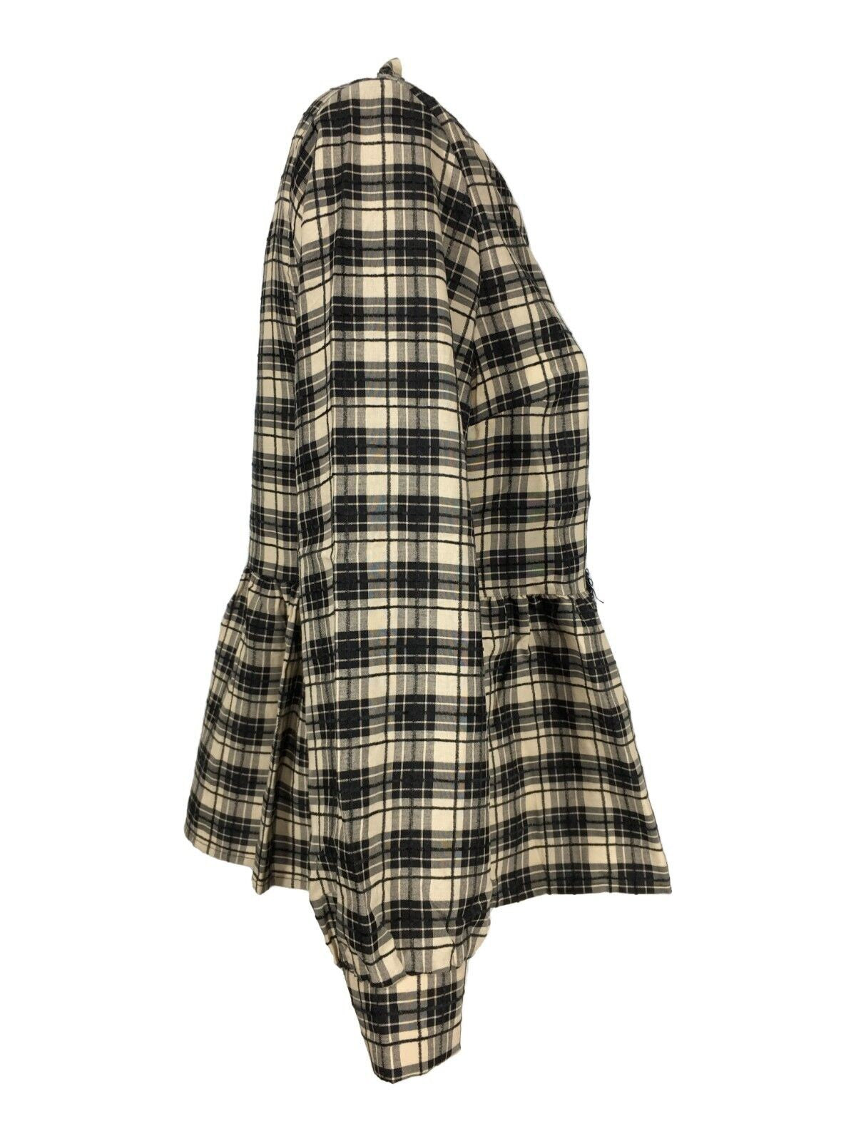 LA FEE MARABOUTEE blusa donna quadri ecru/nero FE-TO-ROTA -W  MADE IN ITALY