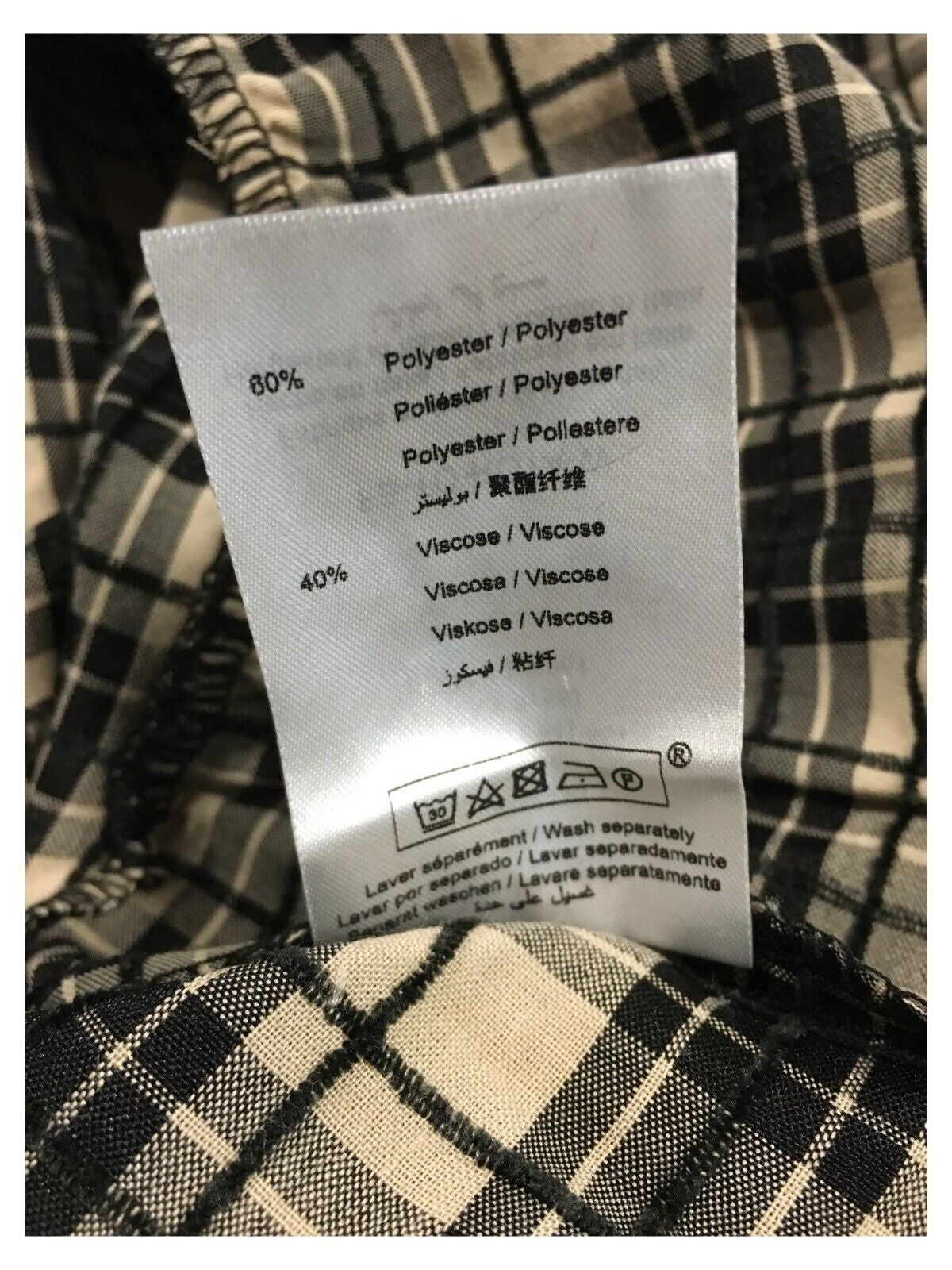 LA FEE MARABOUTEE blusa donna quadri ecru/nero FE-TO-ROTA -W  MADE IN ITALY