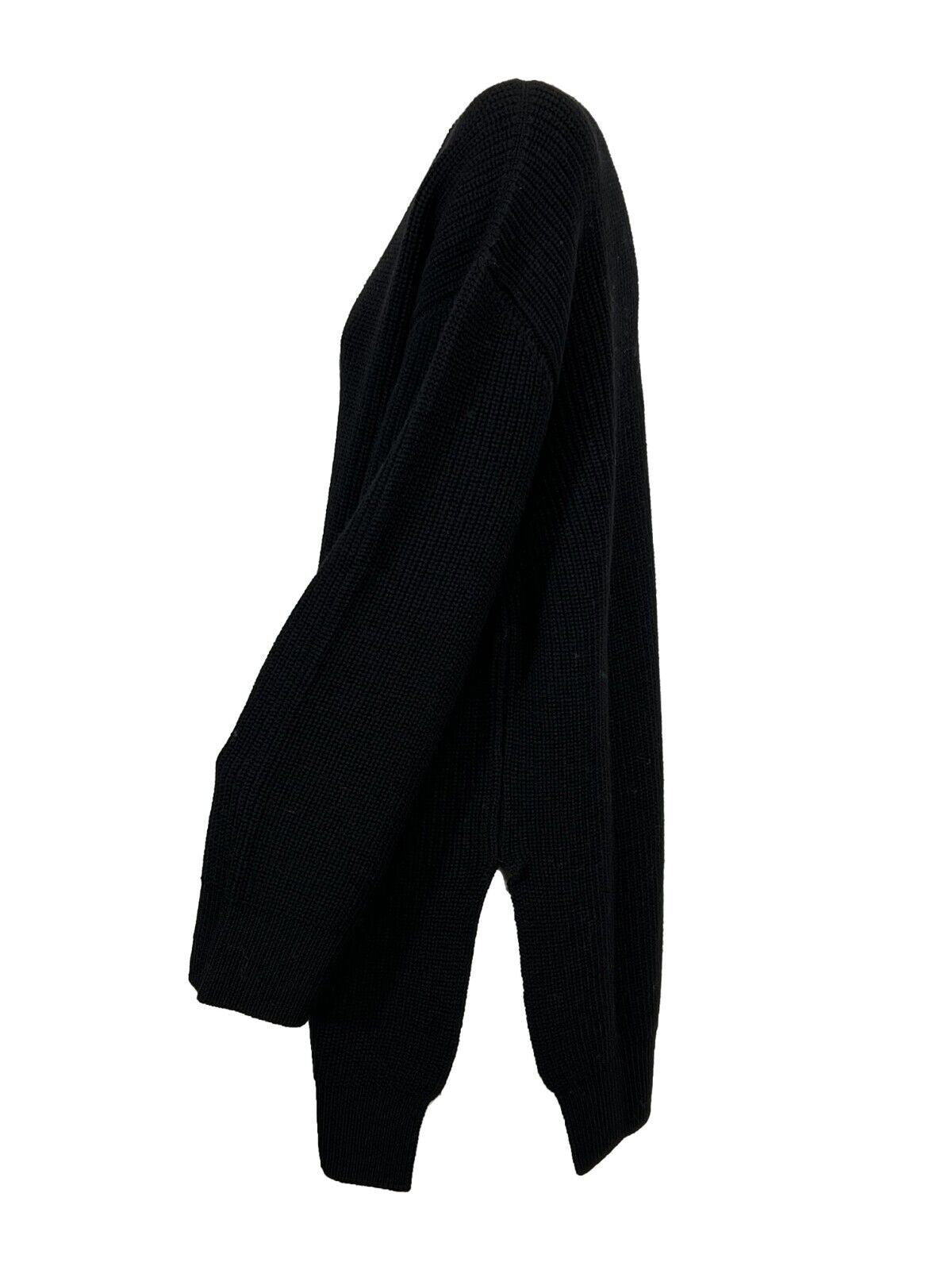 LIVIANA CONTI maglia over donna costa inglese nera L2WD07 100% lana vergine MADE IN ITALY