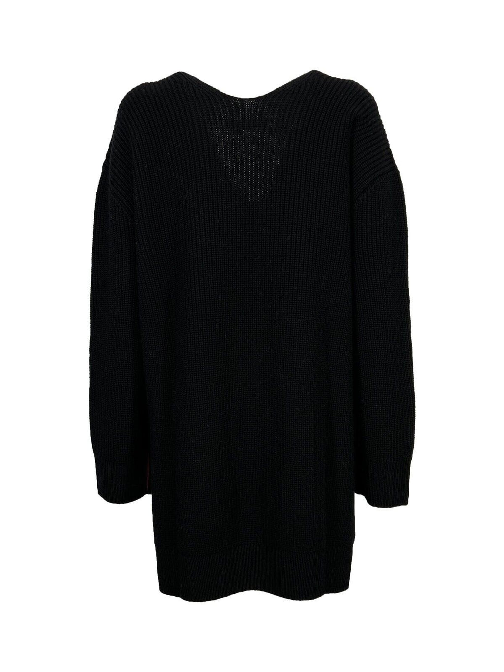 LIVIANA CONTI maglia over donna costa inglese nera L2WD07 100% lana vergine MADE IN ITALY