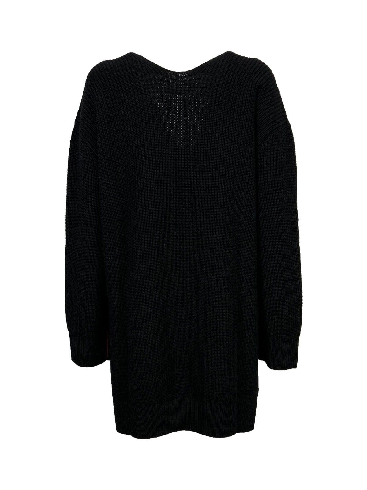 LIVIANA CONTI maglia over donna costa inglese nera L2WD07 100% lana vergine MADE IN ITALY