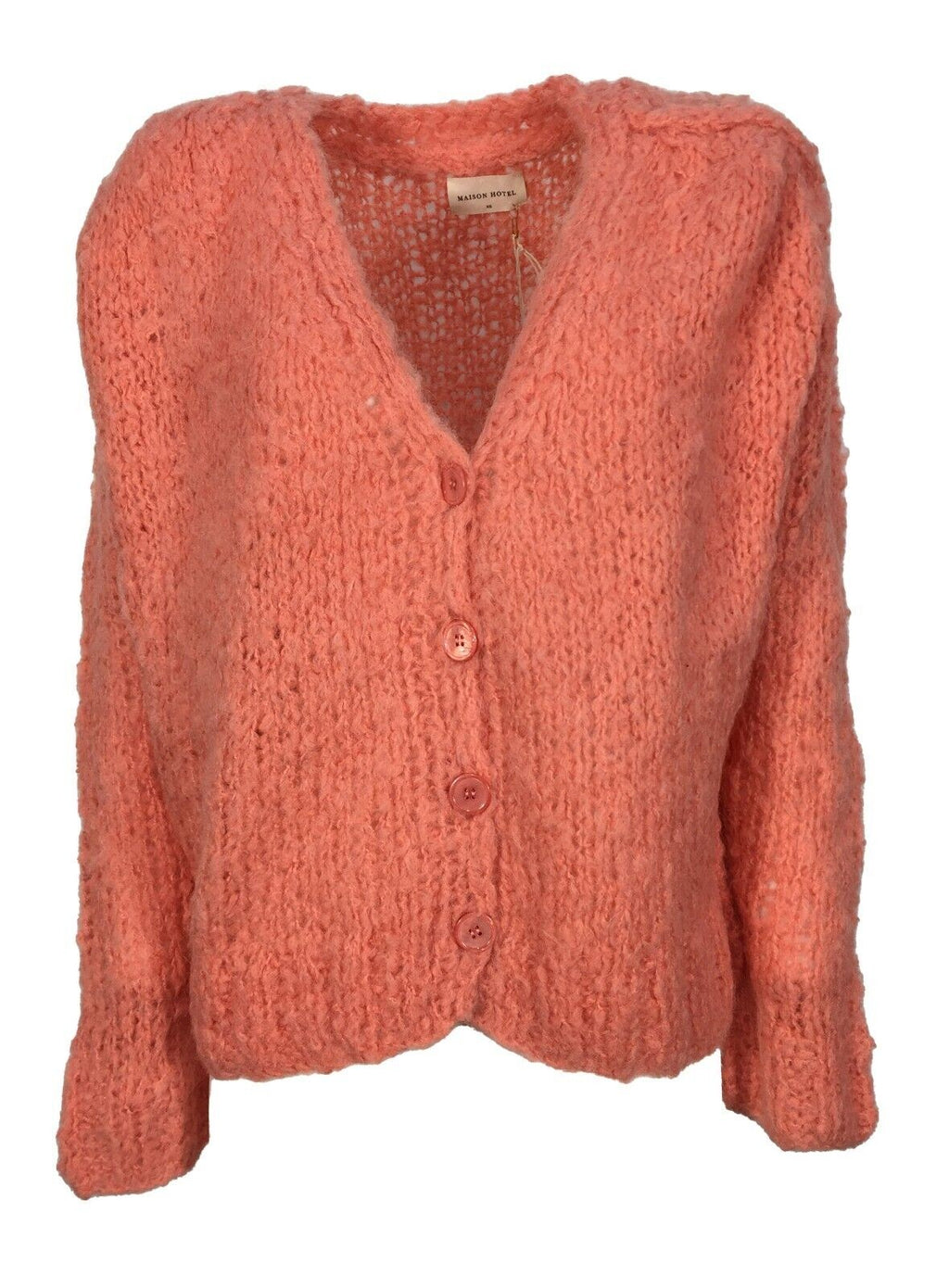 MAISON HOTEL cardigan donna salmone con bottoni art ISABELLA