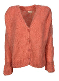 MAISON HOTEL cardigan donna salmone con bottoni art ISABELLA
