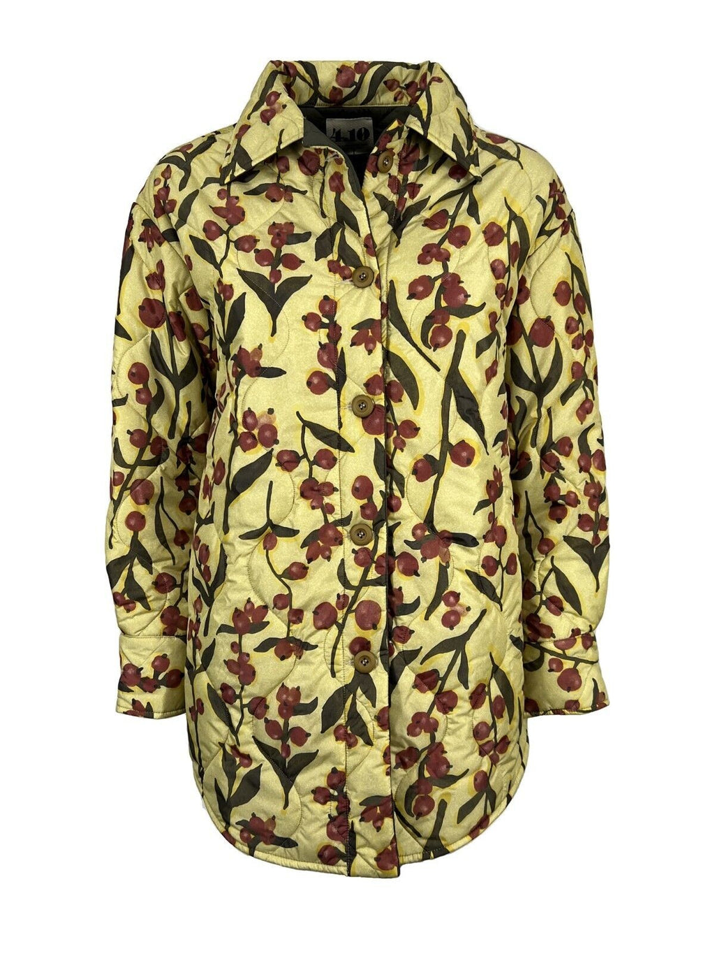 4.10 by BottegaChilometriZero giacca camicia donna trapuntata giallo DD22606 FANTASIA 100% nylon MADE IN ITALY