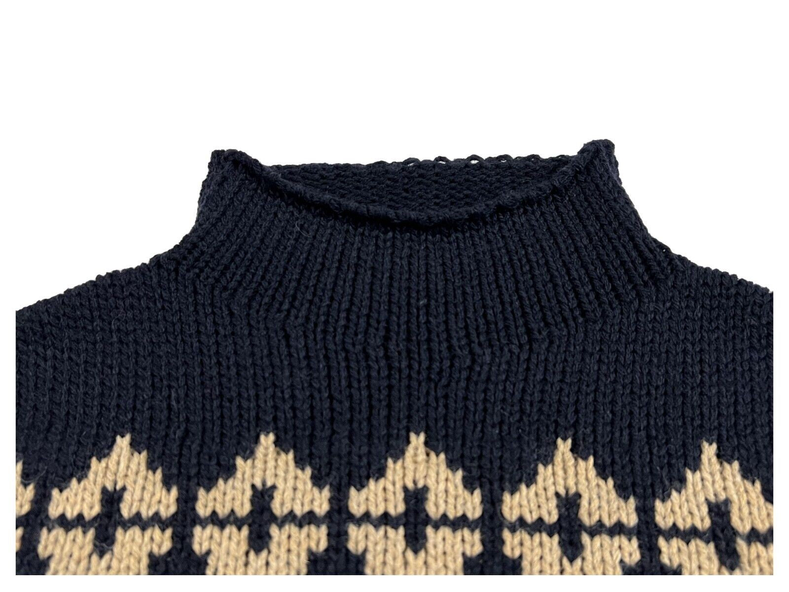 HUMILITY 1949 maglia donna blu intarsi cammello HE-PU-SALVAD MADE IN ITALY