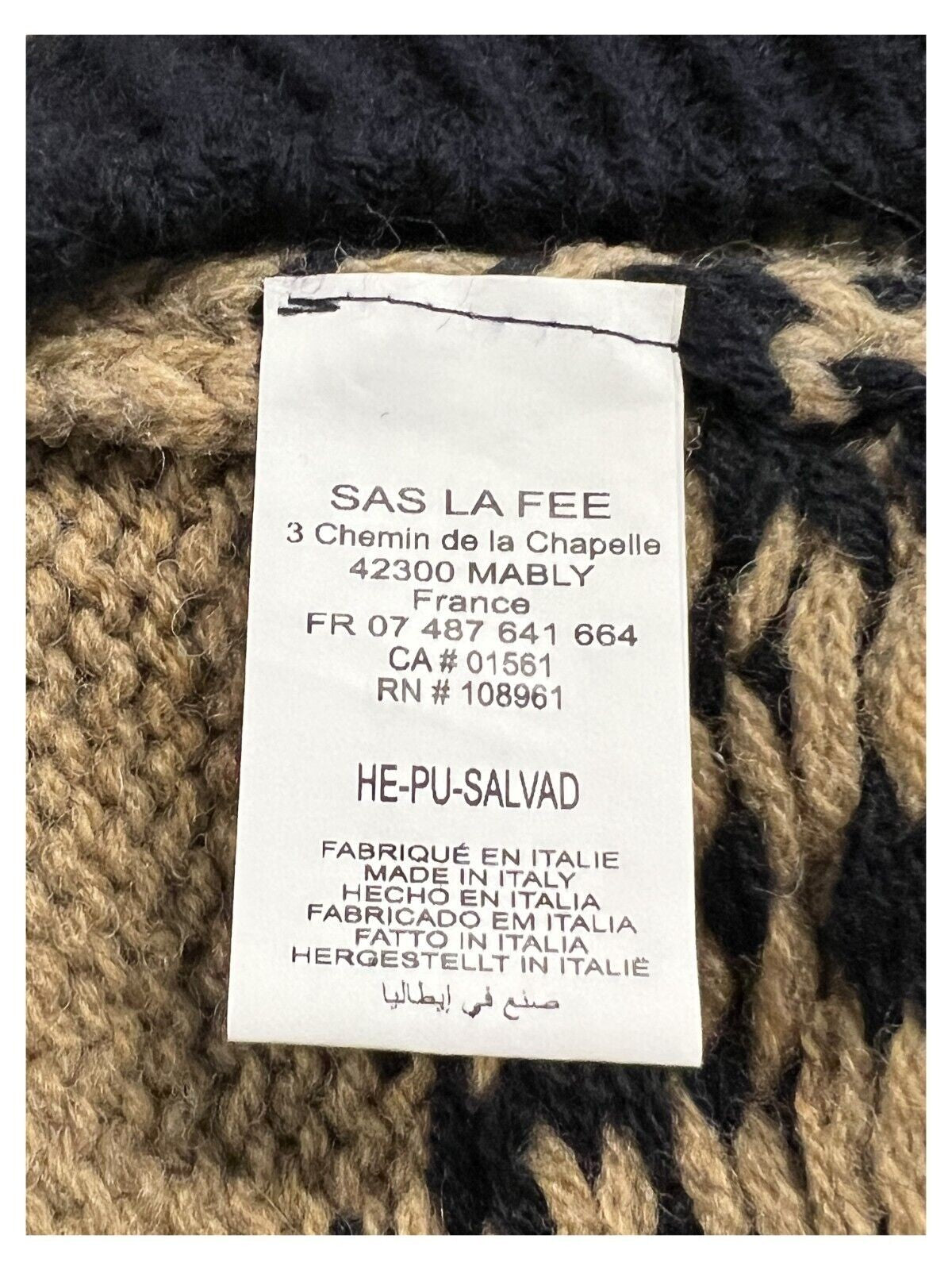 HUMILITY 1949 maglia donna blu intarsi cammello HE-PU-SALVAD MADE IN ITALY