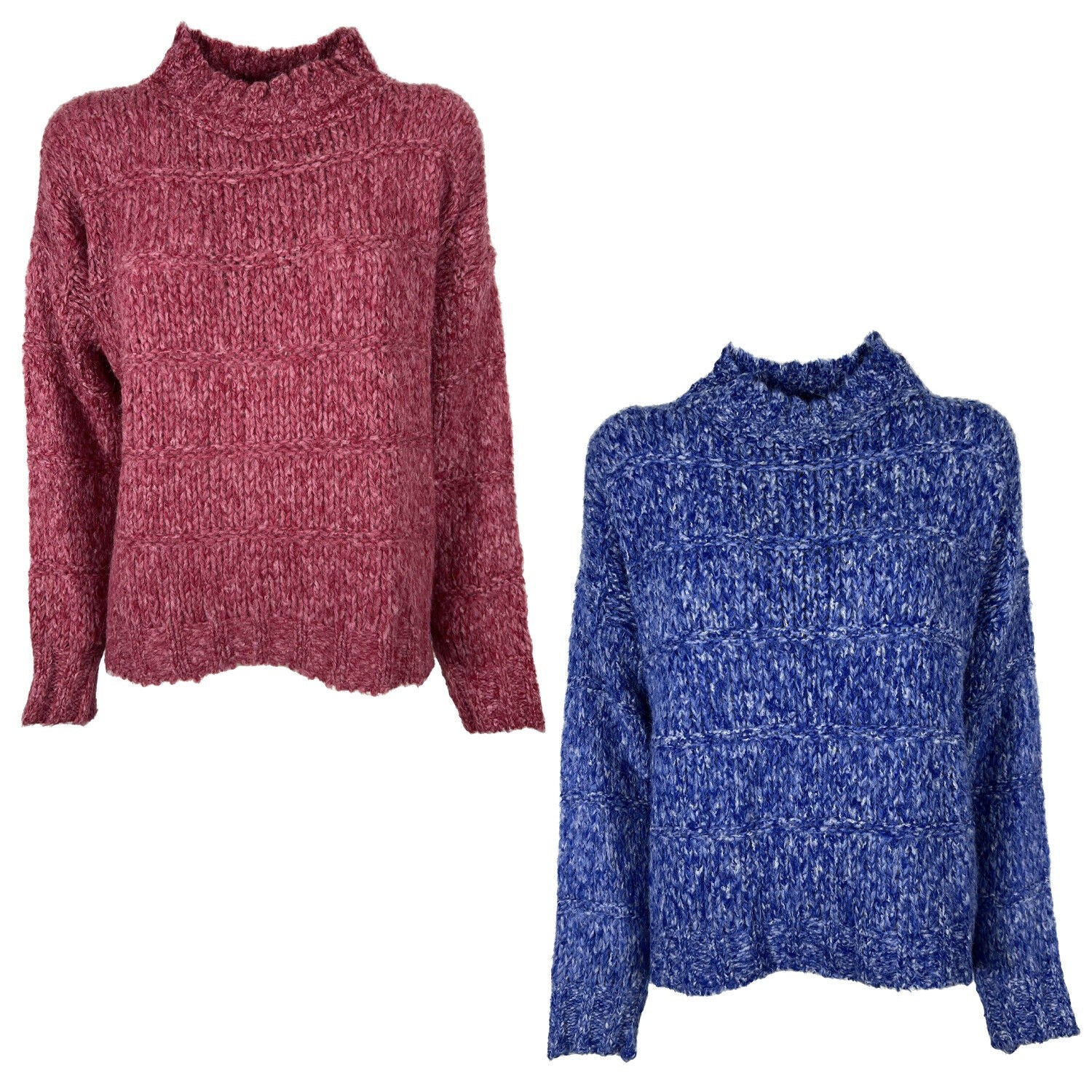 LA FEE MARABOUTEE maglia donna girocollo melange FE-PU-RALICE   MADE IN ITALY