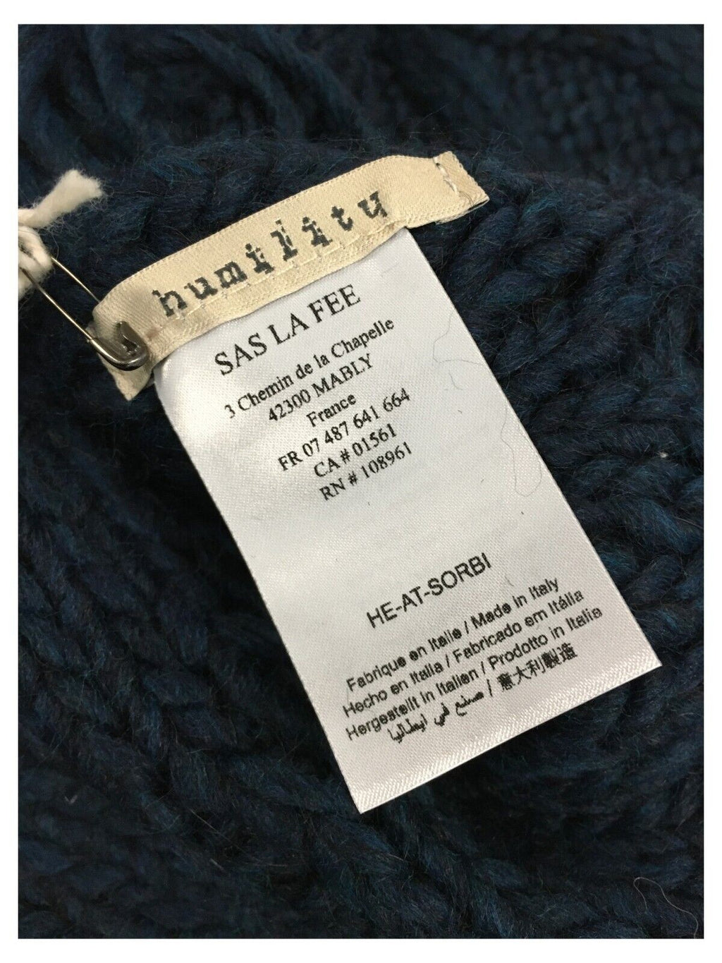 HUMILITY sciarpa donna trecce e frange HE-AT-SORBI MADE IN ITALY