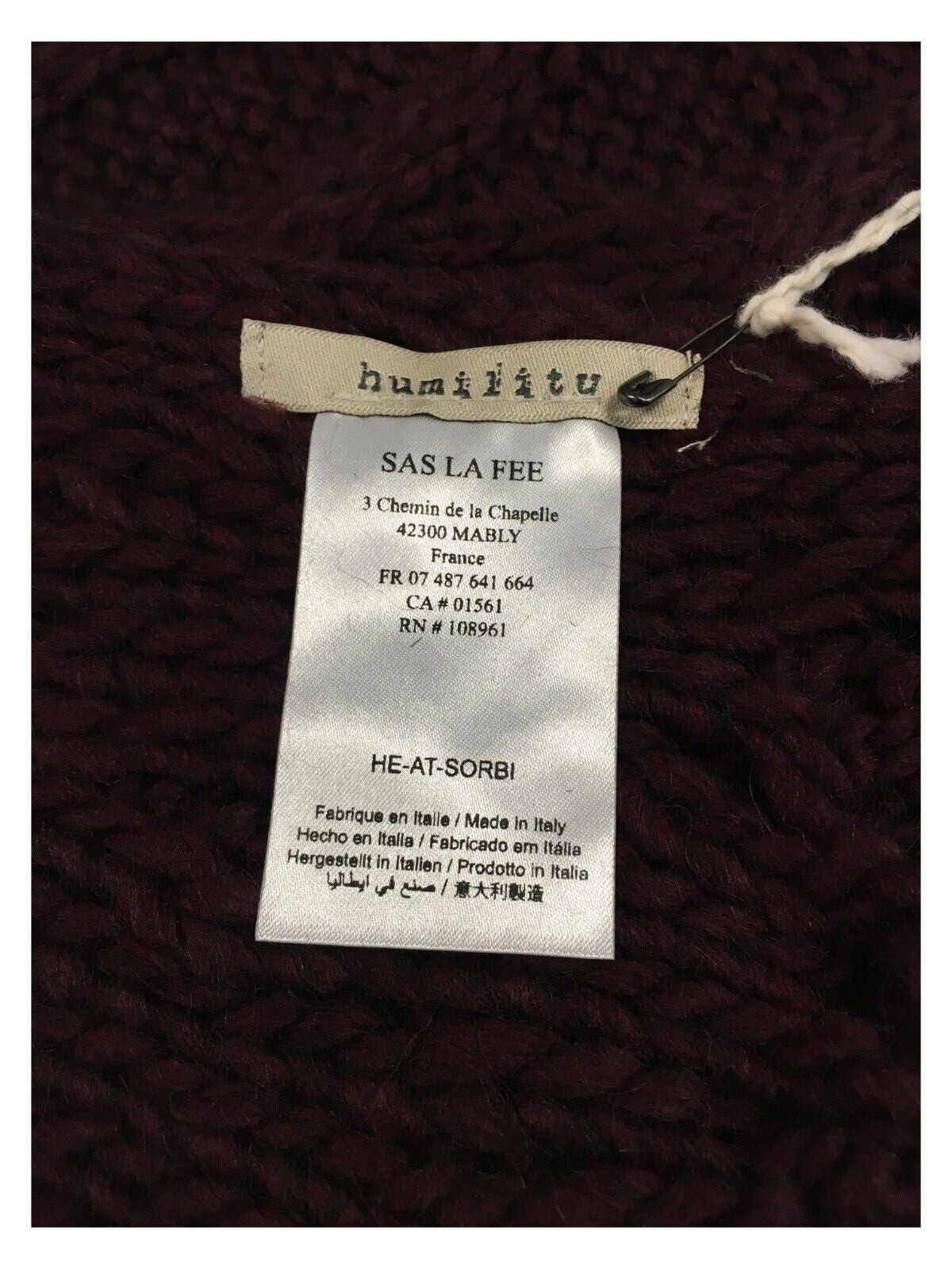 HUMILITY sciarpa donna trecce e frange HE-AT-SORBI MADE IN ITALY