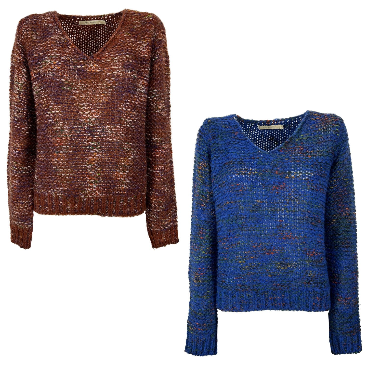 LA FEE MARABOUTEE maglia donna lana bouclè multicolor FE-PU-CLONE MADE IN ITALY