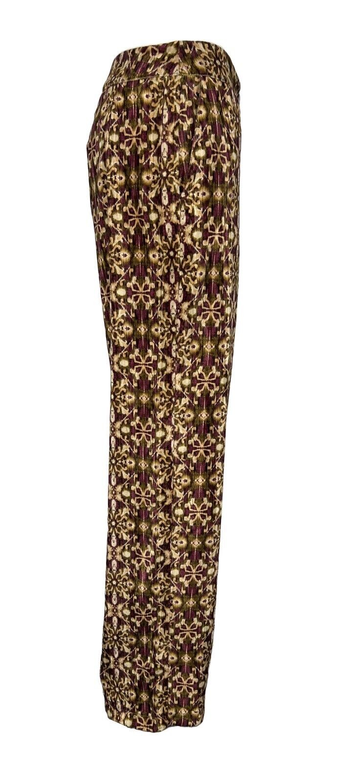 LA FEE MARABOUTEE pantalone donna ciniglia stampata fantasia uva/beige/cuoio FE-PA-RANDIN MADE IN ITALY