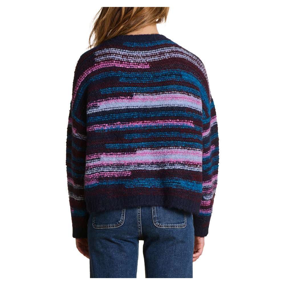 LA FEE MARABOUTEE maglia donna righe multicolor blu a scatola EPHEX Made in Italy