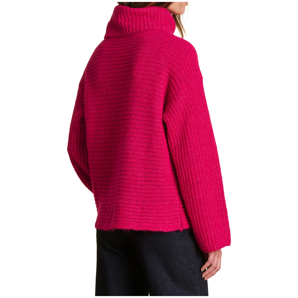 LA FEE MARABOUTEE maglia donna collo alto coste orizzontali EGERIA Made in Italy