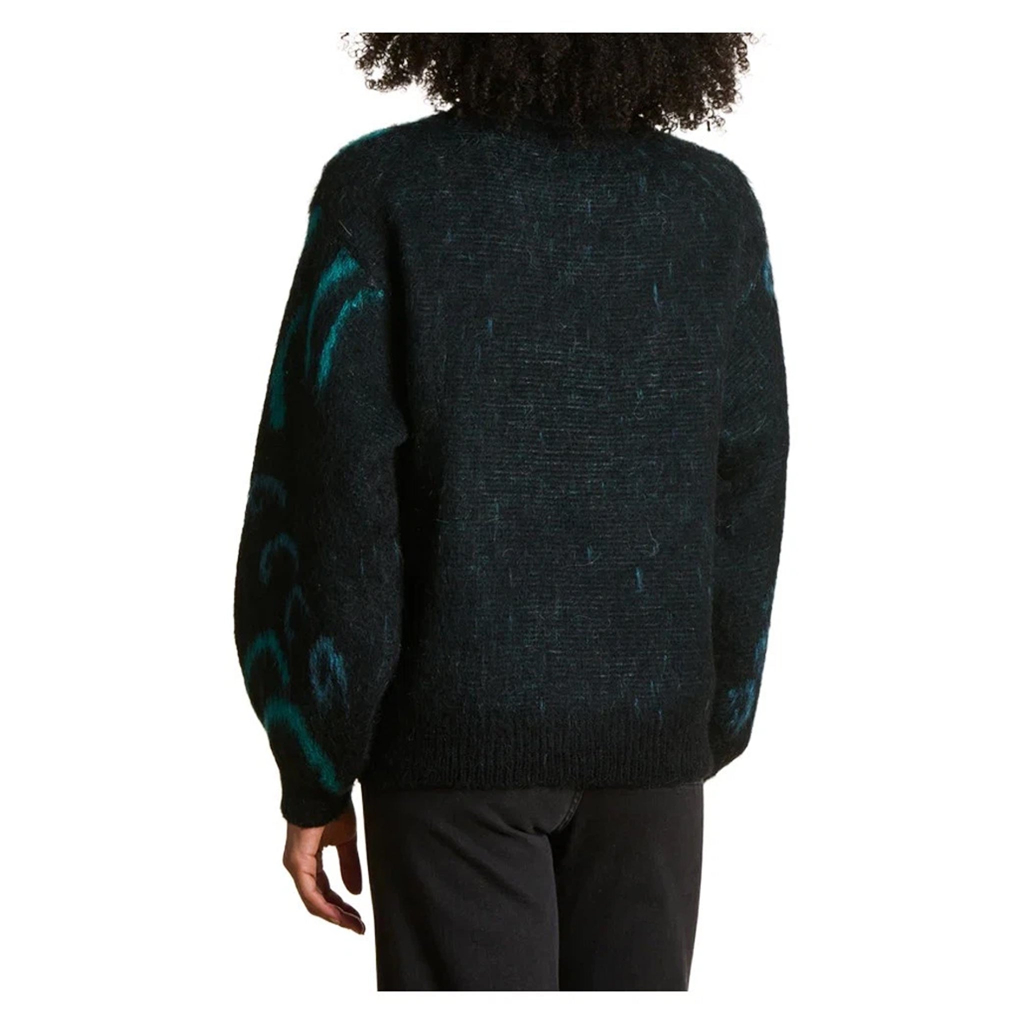 LA FEE MARABOUTEE – Maglia collo alto jacquard nero/petrolio (EZEPICE)