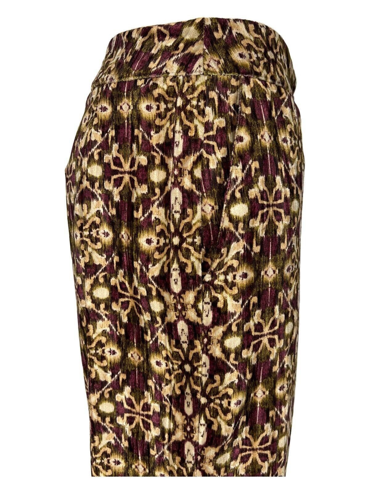 LA FEE MARABOUTEE pantalone donna ciniglia stampata fantasia uva/beige/cuoio FE-PA-RANDIN MADE IN ITALY