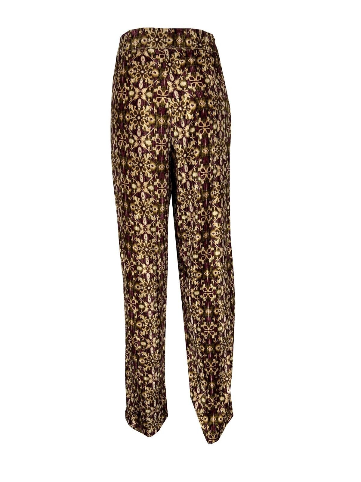 LA FEE MARABOUTEE pantalone donna ciniglia stampata fantasia uva/beige/cuoio FE-PA-RANDIN MADE IN ITALY