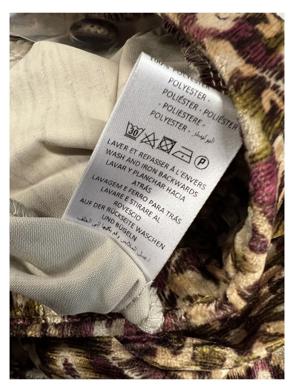 LA FEE MARABOUTEE pantalone donna ciniglia stampata fantasia uva/beige/cuoio FE-PA-RANDIN MADE IN ITALY