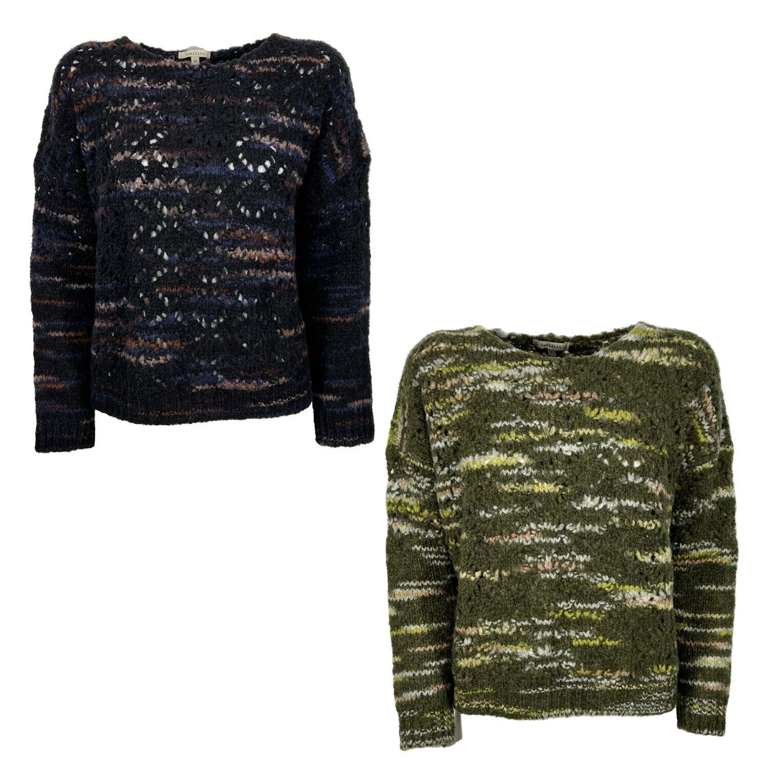 HUMILITY 1949 maglia donna girocollo traforata con inserti color MADE IN ITALY HB-PU-NAGIBA